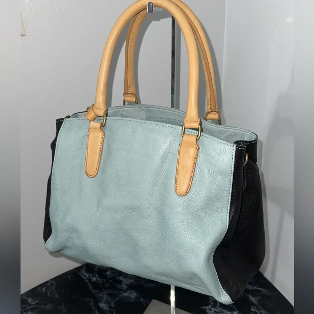 American Leather Co Lavina Convertible Satchel Glacier Lake Multi Blue AUTHENTIC - Picture 7 of 14